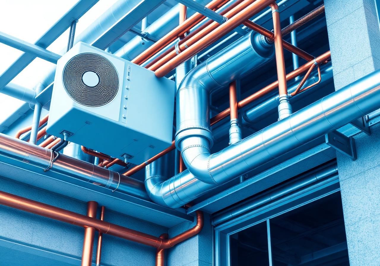 Infraestrutura para ar-condicionado em obra